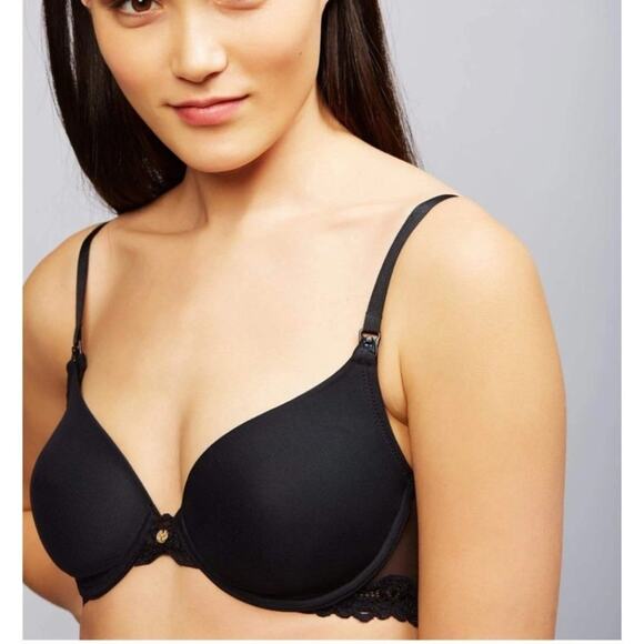 Natori Private Luxuries Black Demi Lace Trim Underwire Bra Size 32D - Picture 1 of 4
